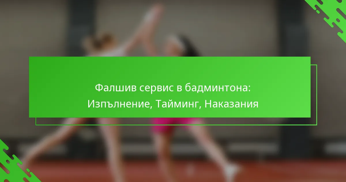 Фалшив сервис в бадминтона: Изпълнение, Тайминг, Наказания