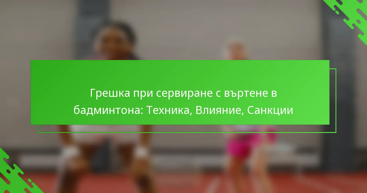 Грешка при сервиране с въртене в бадминтона: Техника, Влияние, Санкции