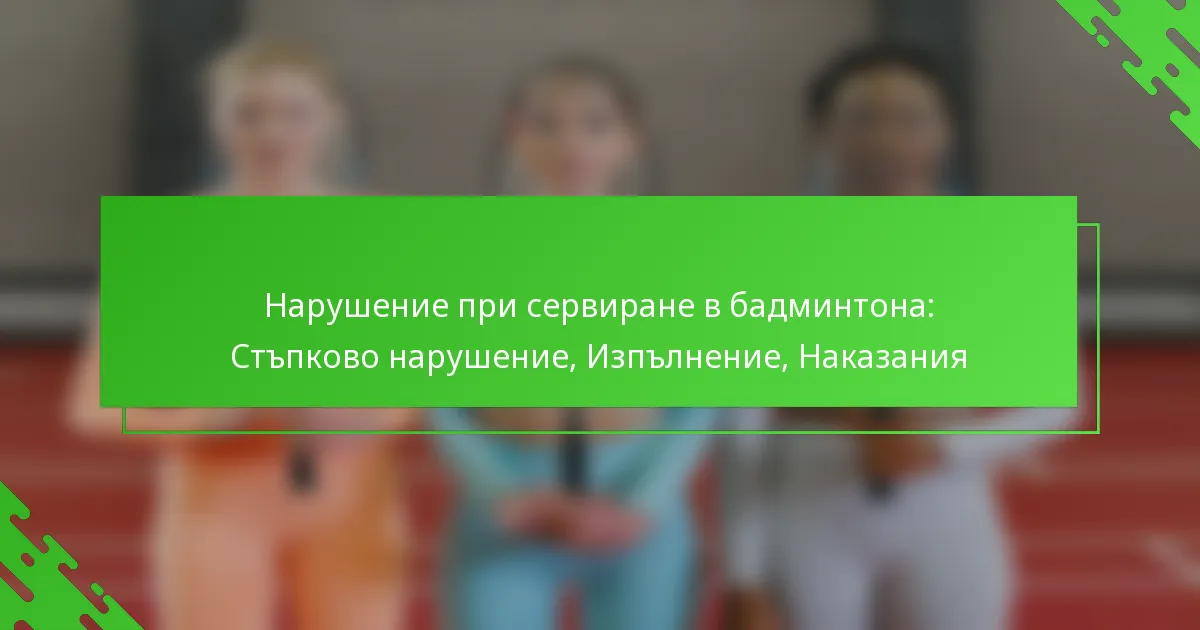 Нарушение при сервиране в бадминтона: Стъпково нарушение, Изпълнение, Наказания