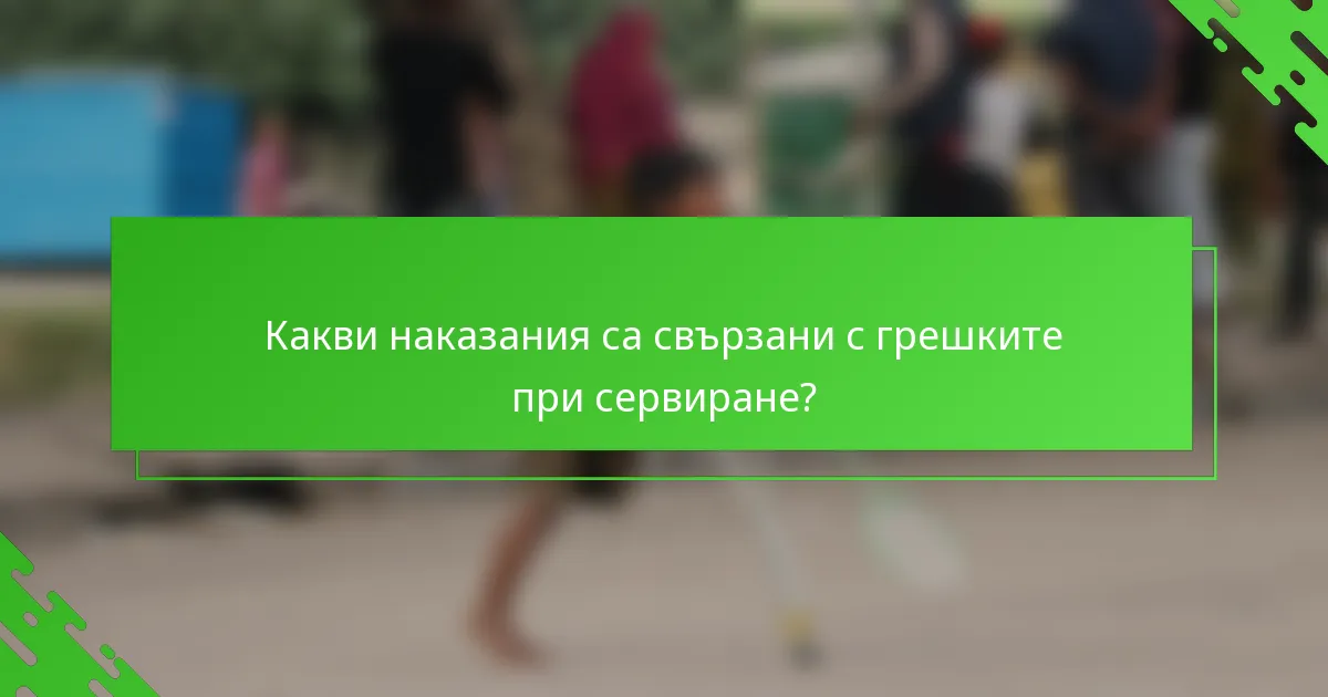 Какви наказания са свързани с грешките при сервиране?