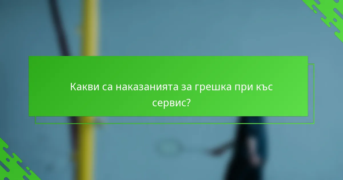 Какви са наказанията за грешка при къс сервис?