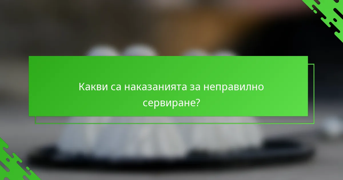 Какви са наказанията за неправилно сервиране?